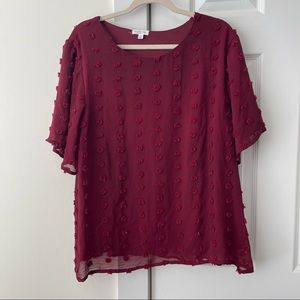 Chic Soul burgundy blouse, size 1X